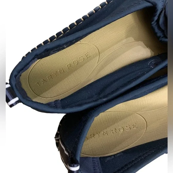 Taryn Rose | Espadrilles Blue Tan Size 9 Blue Rose Detail Comfort - Picture 2 of 7